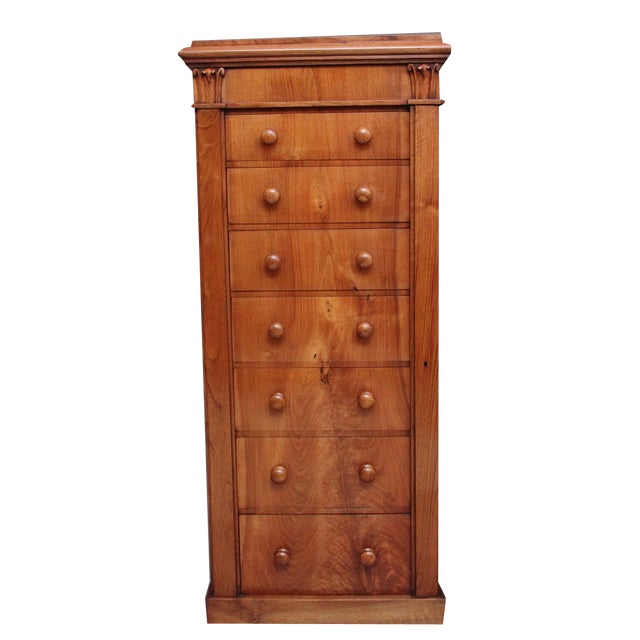 Regency Walnut Wellington Chest, 1830s For Sale