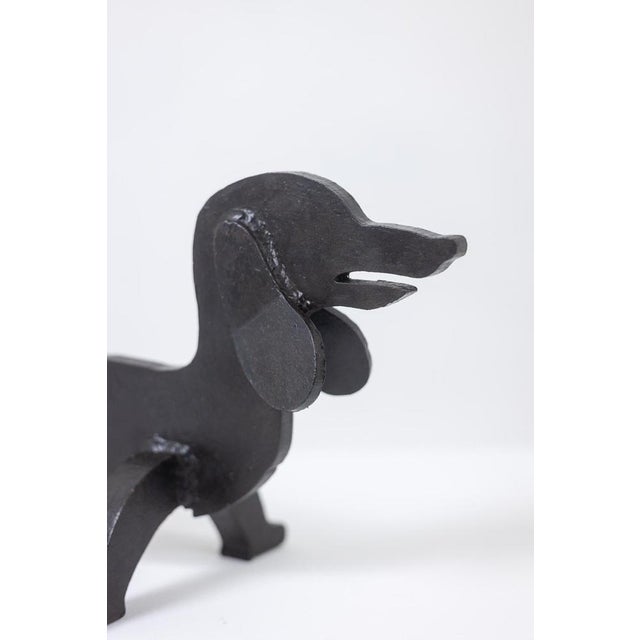 1950s Zoomorphic Wrought Iron Andirons by Edouard Shenck, 1950s, Set of 2 For Sale - Image 5 of 9