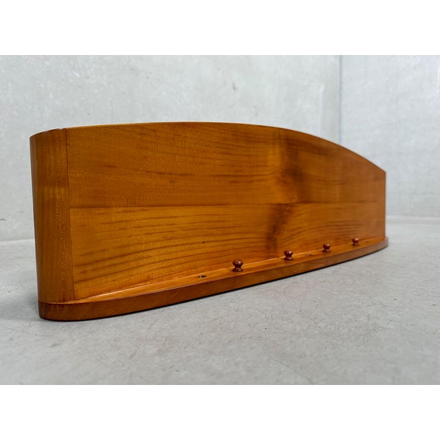 Wood Vintage Wall Shelf with Coat Rack For Sale - Image 7 of 10