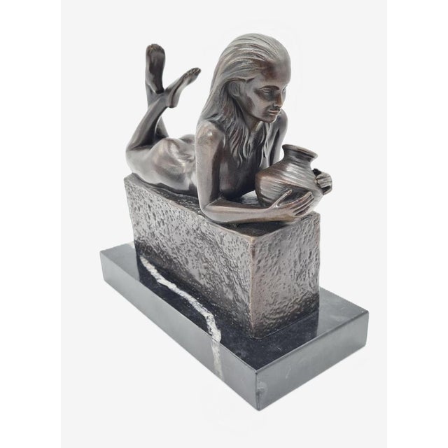 20th Century Bronze Aquarius Woman Figure from Pino, 1970s For Sale - Image 13 of 13