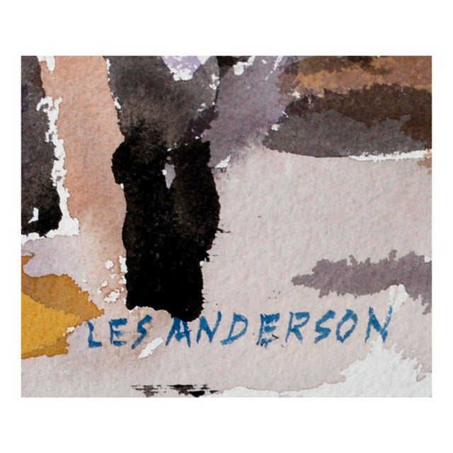 Purple & Ocher Abstract by Les Anderson For Sale - Image 4 of 4