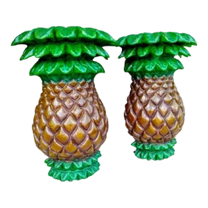 Vintage 60's Monumental 4ft Tall Custom Palm Beach Regency Pineapple Wall Sconce Light Fixtures- a Pair