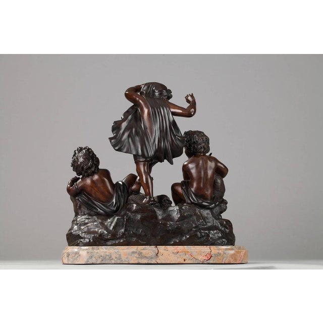 19th Century Cupids Playing Music, Late 19th Century, Bronze Sculpture Group For Sale - Image 5 of 11