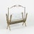 Midcentury amazing magazine rack in brass and art glass attributed to Fontana Arte. Made in Italy in the 1950s.