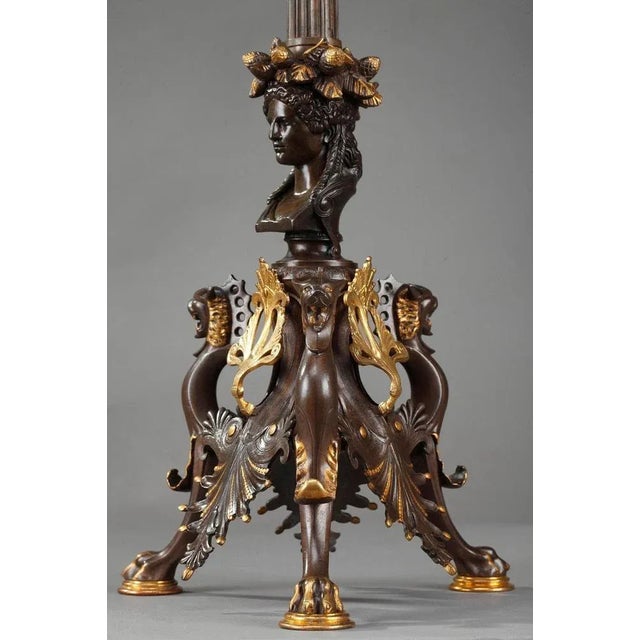 Large 19th Century Bronze Candelabra, Set of 2 For Sale - Image 14 of 18
