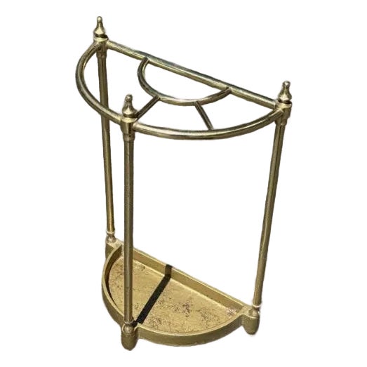 Share Vintage Brass and Iron Umbrella Stand For Sale