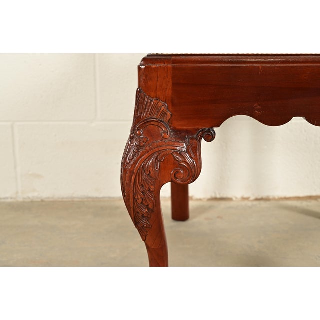 Brown Baker Furniture Chippendale Carved Mahogany Dining Chairs, Set of Four For Sale - Image 8 of 13