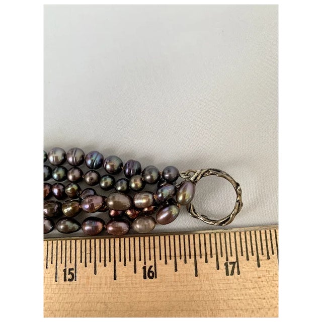 Gemstone Late 20th Century Freshwater Peacock Pearl Necklace For Sale - Image 7 of 7