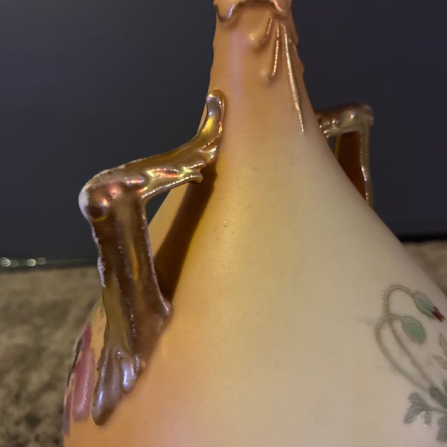 Antique Robert Hanke Austrian Porcelain Art Nouveau Poppy Vase - Circa 1895-1905 For Sale - Image 11 of 12
