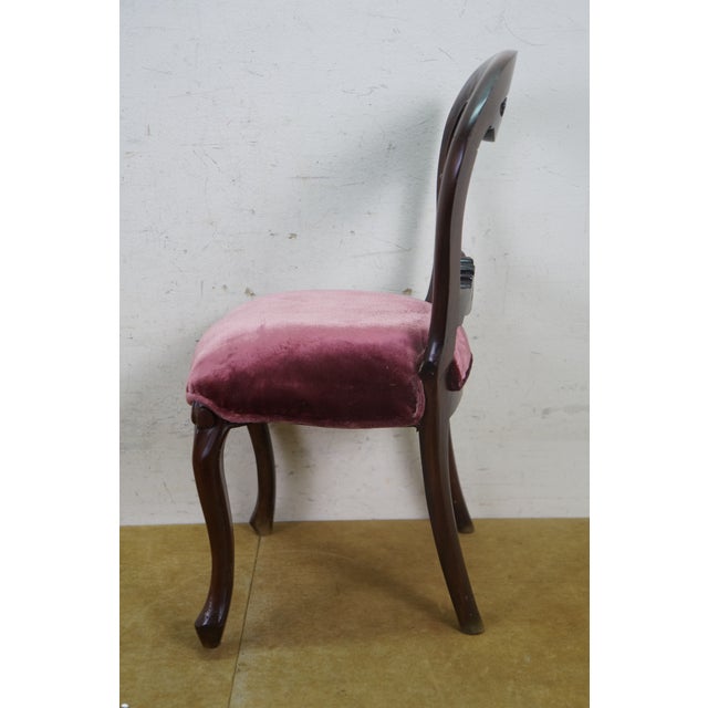 Antique Victorian Mahogany Balloon Back Child Doll Salesman Sample Parlor Chair For Sale - Image 6 of 14