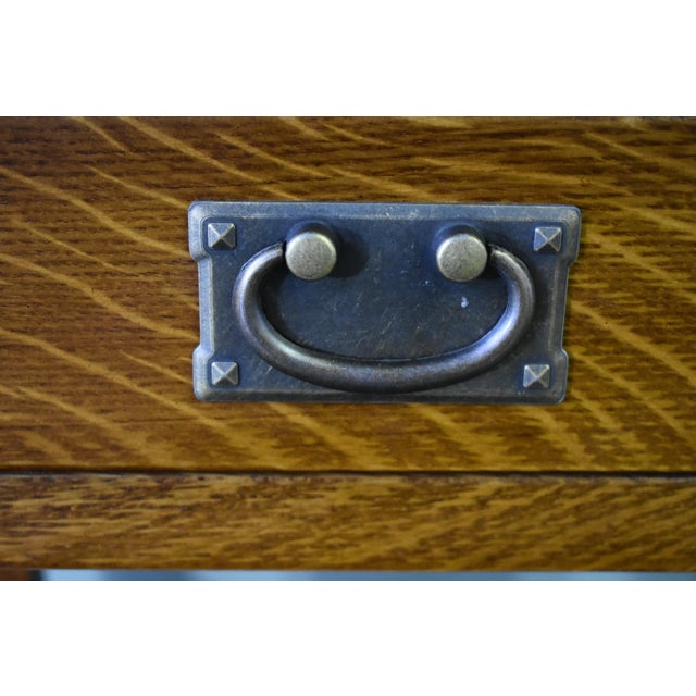 Mission / Arts and Crafts Solid Oak Writing Desk - Micheal Cherry For Sale - Image 10 of 14