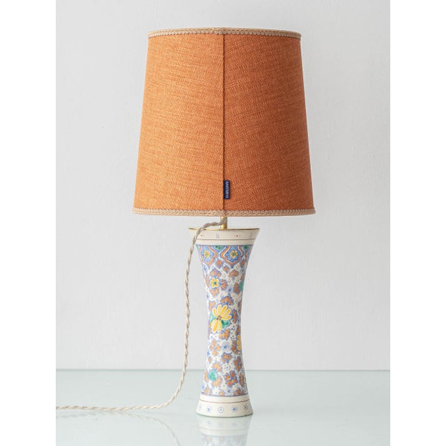 1918 Dutch Hand-Painted Floral Ceramic Table Lamps, Set of 2 For Sale - Image 6 of 16