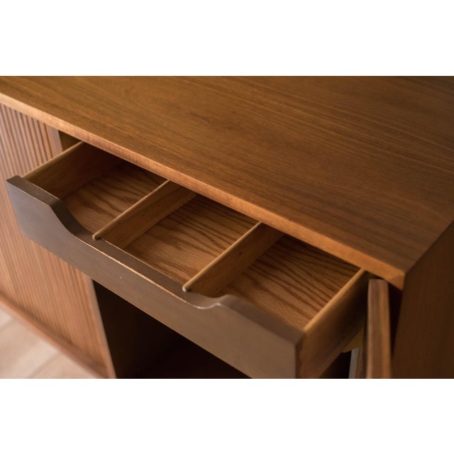 Mid Century California Modern Walnut Tambour Door Credenza by Milo Baughman For Sale In Monterey, CA - Image 6 of 18