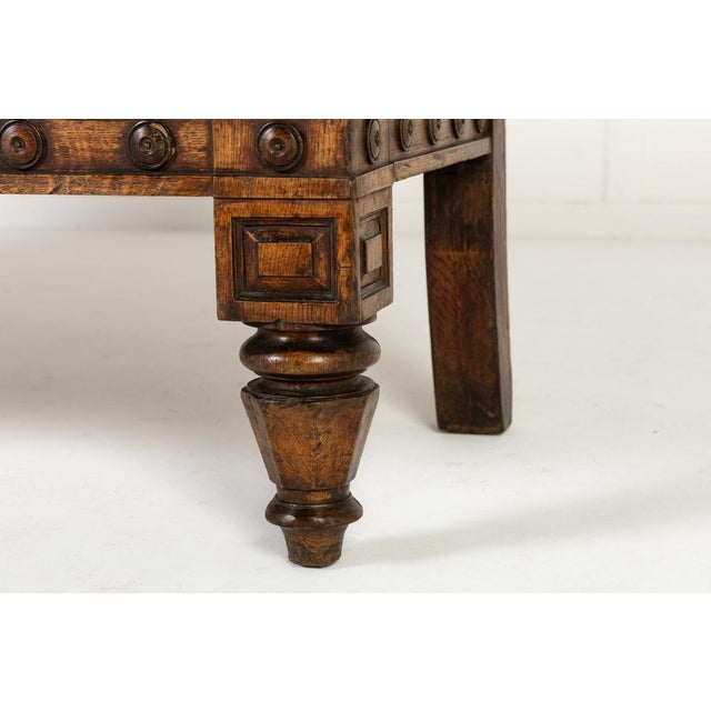 19th Century English Oak Gothic Bench For Sale - Image 3 of 11