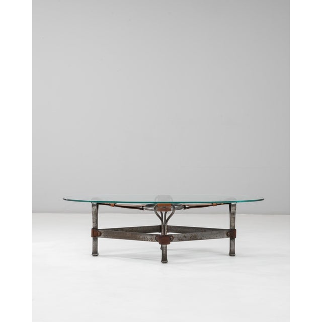 1950s French Brutalist Glass Coffee Table By Jacques Adnet For Sale - Image 16 of 18