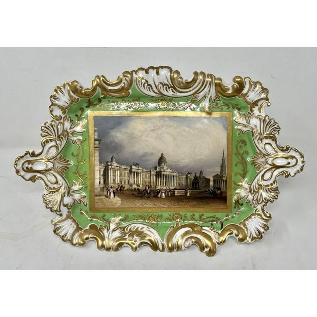 Mid 19th Century Antique Regency Chamberlains Worcester Plate Centerpiece National Gallery London For Sale - Image 5 of 8