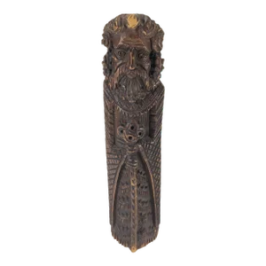 20th Century Carved Gothic Revival Wood Bearded Priest Figure