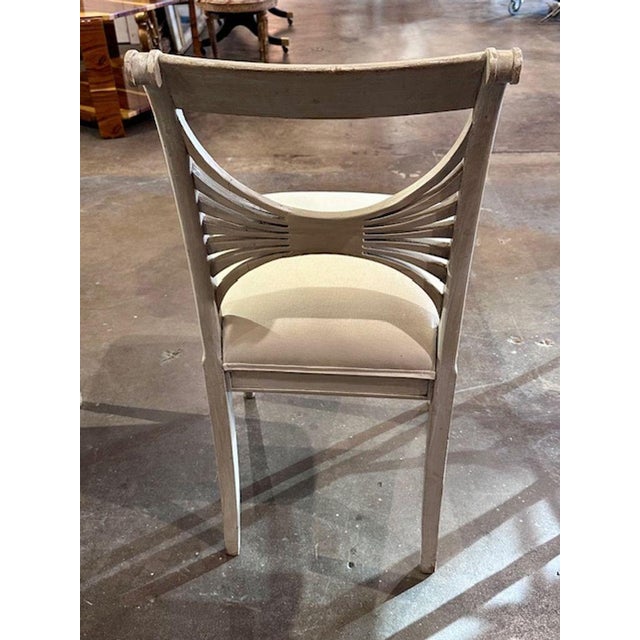 Pair of Swedish Gustavian Painted Side Chairs For Sale In Dallas - Image 6 of 11