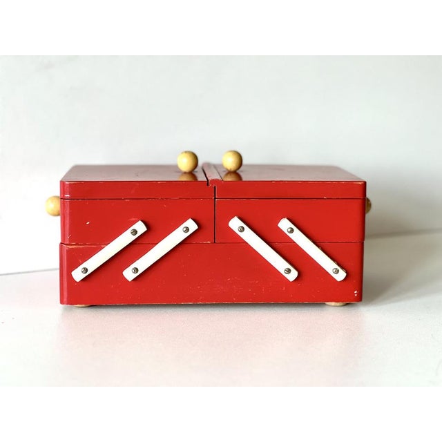 Vintage Sewing Box, 1960 For Sale - Image 3 of 16