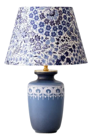 Flora Gouda Table Lamp by Amitabha Studio with Lampshade from Liberty London, 1977