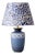 Vintage Blue and White Ceramic Table Lamp with New Liberty London Lampshade For Sale