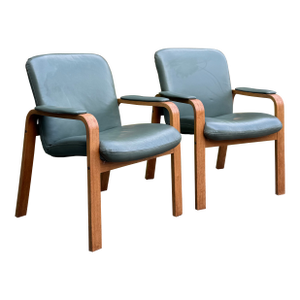 1970s Scandinavian Mid Century Modern Lounge Arm Chairs Made in Norway by Ekornes