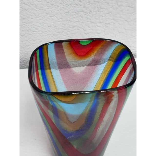 Adriano Dalla Valentina (1945-2019) Murano Glass Striped Vase For Sale In San Francisco - Image 6 of 12