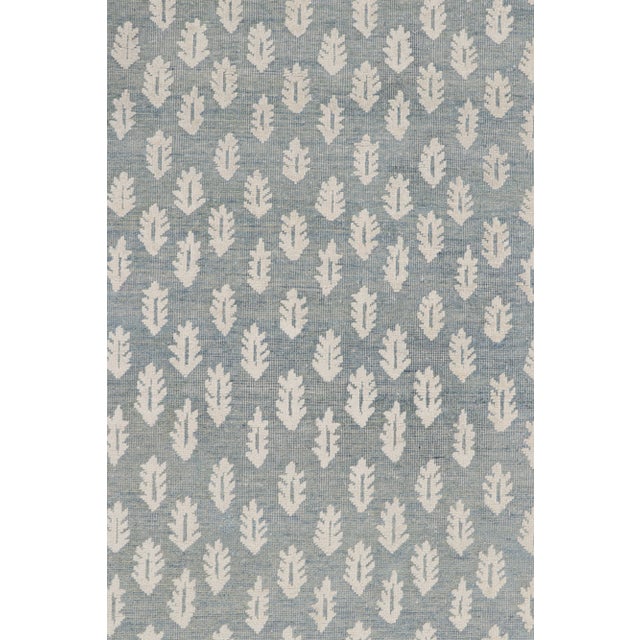 Textile Rug & Kilim’s Modern Block Print Runner Rug in Blue with White Floral Pattern - 3x6 For Sale - Image 7 of 8