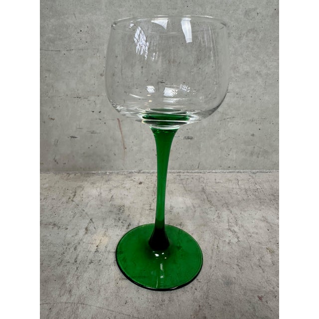 Green Vintage Wine Glasses from Luminarc, 1960s, Set of 12 For Sale - Image 8 of 10