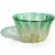 Murano Vintage Midcentury Murano Gold Flecks Green Sommerso Italian Art Glass Decorative Bowl Vase For Sale - Image 4 of 5