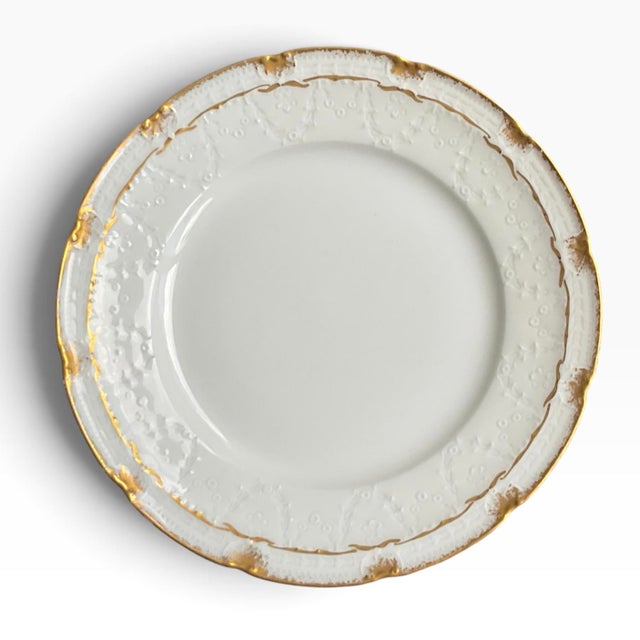 Antique Haviland Limoges Plates White Gold Floral - Set of 4 For Sale - Image 11 of 11