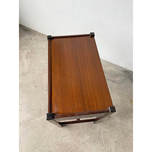 Mahogany Bedside Table by Jacques Hauville for Roche Bobois, 1950s For Sale - Image 9 of 18