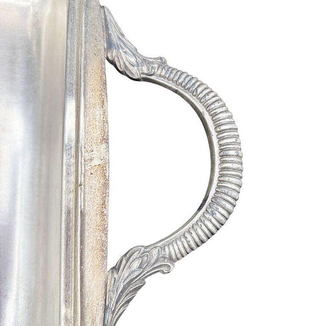 1940s Styles Mid-Century Modern Silverplate Electric Warming Chafing Dish W/ Floral & Scroll Design by Towle For Sale - Image 14 of 16