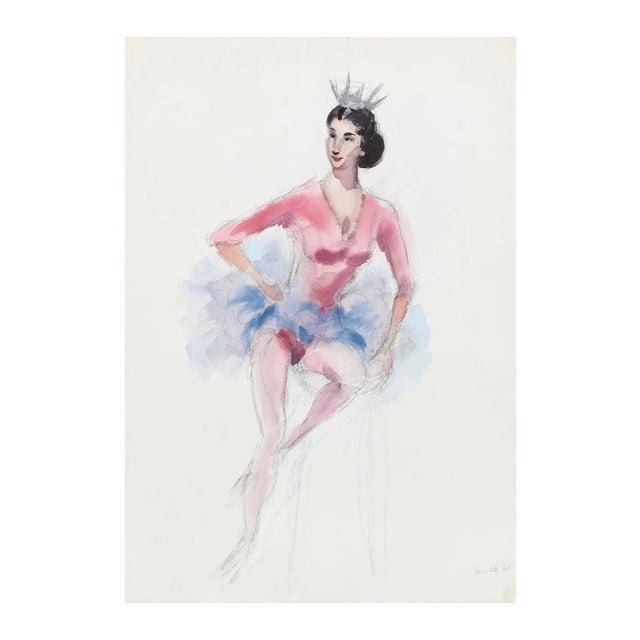 Eve Nethercott "Ballerina With Tiara" Painting For Sale