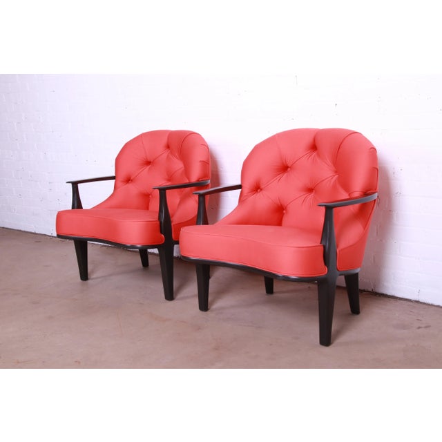 Late 20th Century Edward Wormley for Dunbar Janus Collection Lounge Chairs, Pair For Sale - Image 5 of 13