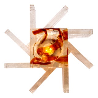 Glass Wall Light from Poliarte, Italy, 1970s For Sale