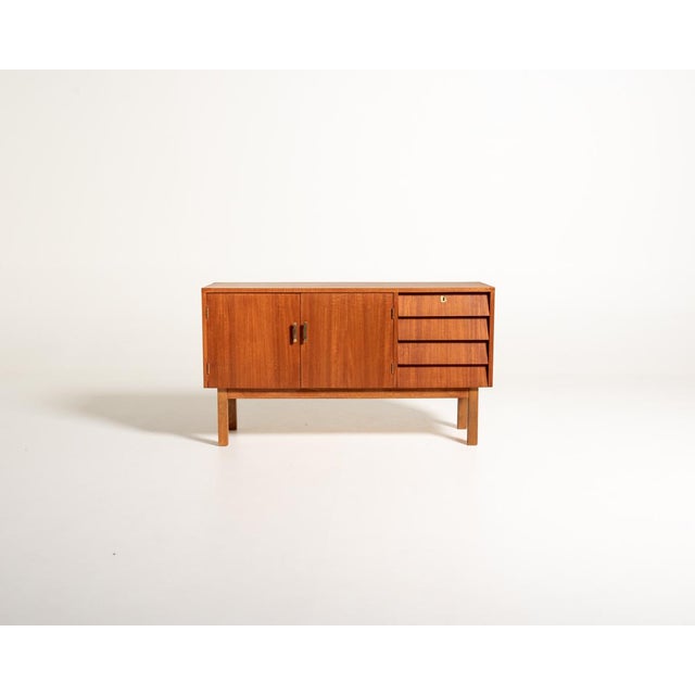 20th Centuty Scandinavian Teak Sideboard with Tiled Drawers, 1950s For Sale - Image 11 of 11