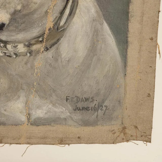 Frederick Thomas Daws, Antique English Bull Terrier, Oil on Canvas, 1920, Framed For Sale - Image 4 of 13