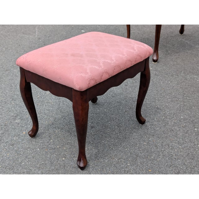 Vintage Mahogany Secretary/Writing Desk With Stool For Sale - Image 12 of 14
