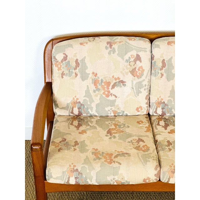 Dyrlund Danish Bench in Teak and Floral Fabric from Dyrlund, 1960s For Sale - Image 4 of 18