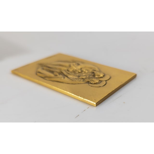 Mid-Century Italian Gilt Bronze Religious Plaque in Case by Enrico Manfrini For Sale - Image 9 of 13