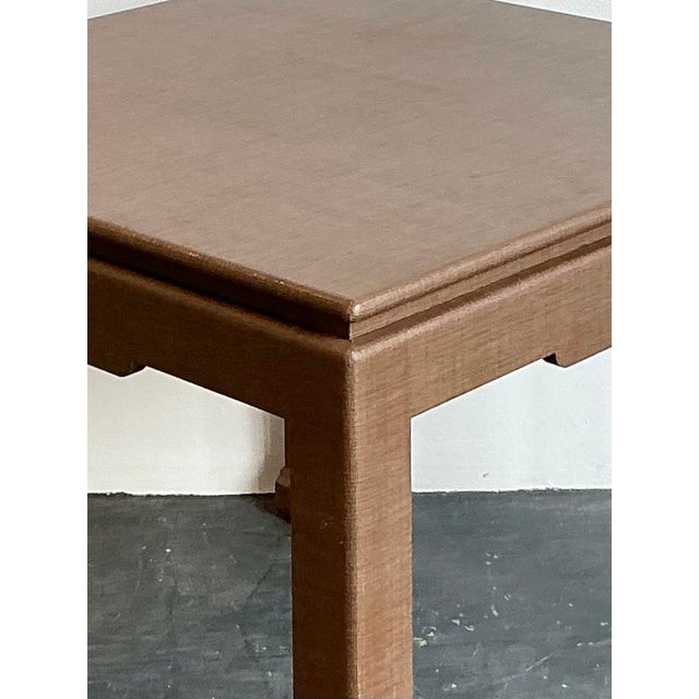 Vintage Boho Lacquered Grasscloth Game Table For Sale - Image 12 of 12