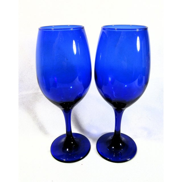 Vintage Mid Century Modern Cobalt Blue Cocktail Glasses - Set of 4 For Sale - Image 10 of 11