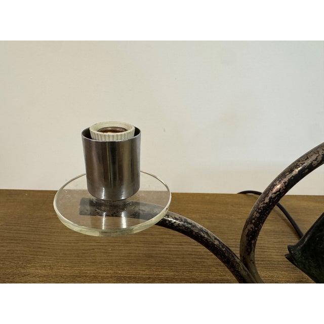 Fish Motif Table Lamp in Bronze, 1930s For Sale - Image 3 of 12