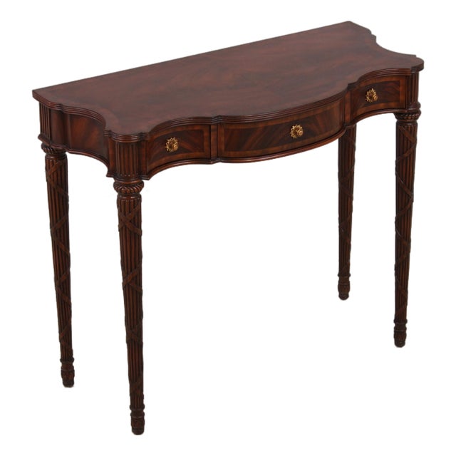 Maitland Smith Flame Mahogany Federal Style Console Table For Sale
