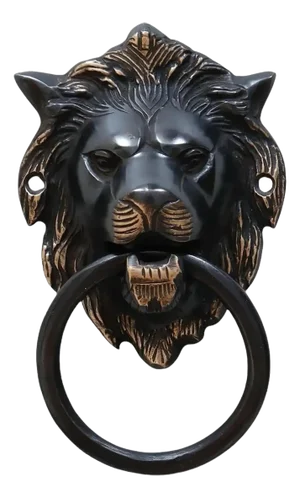 Dark Brass Lion's Head Door Knocker