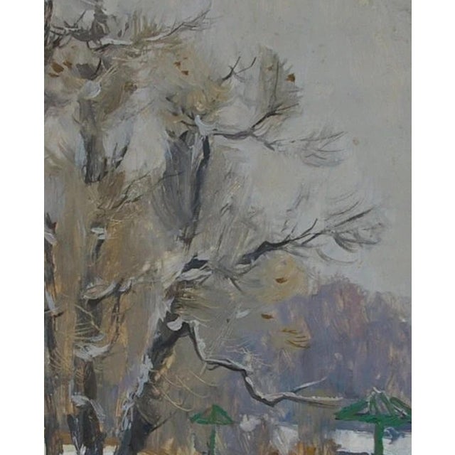 Winter Impressionism Oil Painting, Ukrainian Artist Skubak, 1988 50-61 For Sale - Image 4 of 6