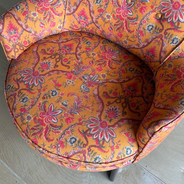 Orange Adrian Pearsall High Back Chair Reupholstered With Mind the Gap Fabric For Sale - Image 8 of 12