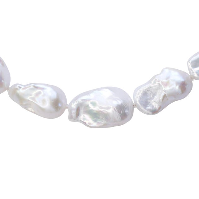 Extra Large White Baroque Pearl Necklace For Sale - Image 4 of 13