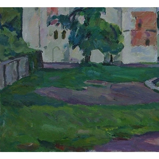 Antique Orthodox Church Oil Painting, Ukrainian Landscape Art 95-105 For Sale - Image 4 of 6